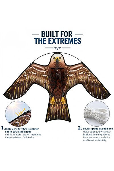 Generic Brand Flying Hawk Bird Repellent Kite with 4M Adjustable Pole & Stake...
