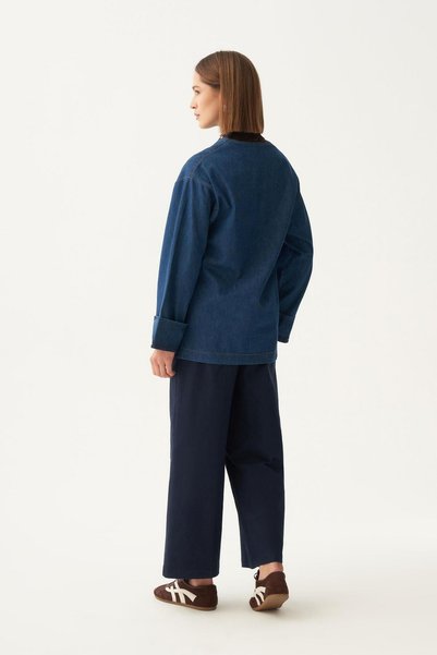 ALLDAY V Yaka Denim Gömlek Tunik