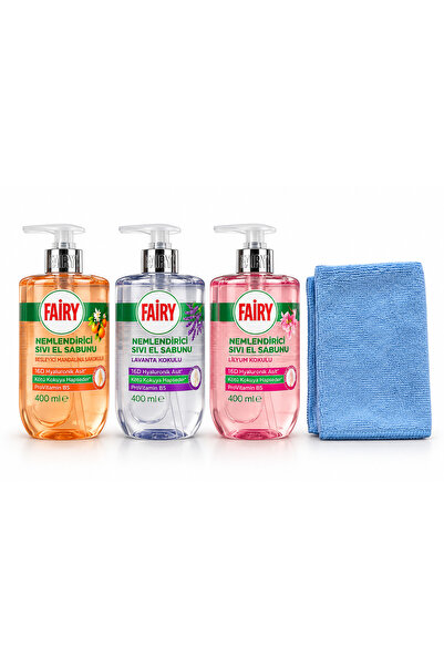 Fairy مجموعة صابون سائل لليدين 3 قطع × 400 مل، ليليوم + لافندر + بودروم ماندر...