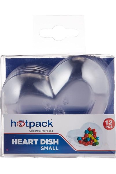 Hotpack Small Heart Shaped Plastic Clear Plates, 24 Pieces