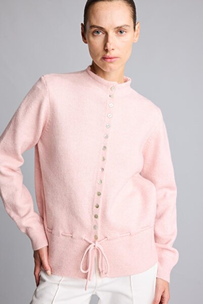DeFacto Relaxed Fit Crew Neck Tie-Waist Knitwear Basic Cardigan I7074Ax26Wn