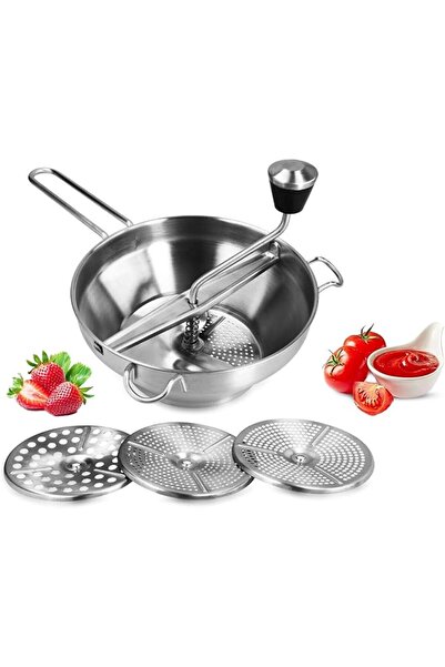 GENERAL Micacoz Food Grinder with 3 Grinding Discs, Bowl and Grinding Handle ...