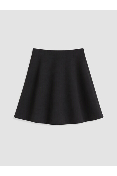 LC Waikiki Alita City Lcw Vision Black Crepe Plain Mini Women's Shorts Skirt ...
