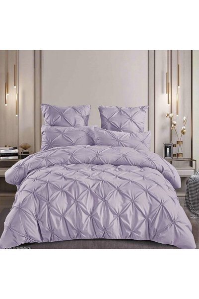 Generic Brand Lenjerie de pat cu pliuri, 6 piese, bumbac fin