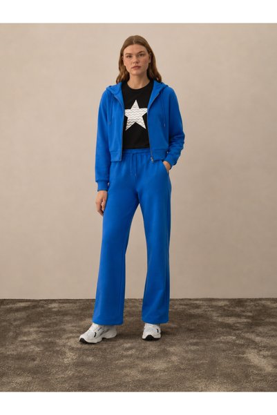 Xint Kadın Mavi Pamuk Dokulu Regular Fit Sweat Pantolon