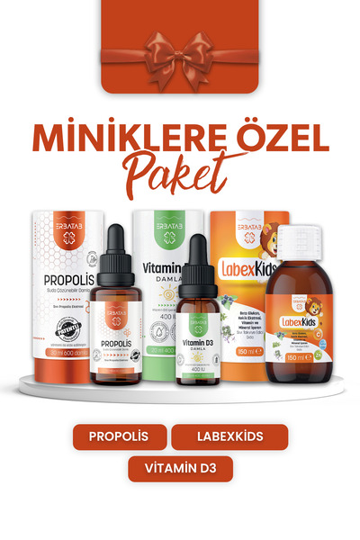 Erbatab Miniklere Özel Paket (Propolis, Vitamin D3, LabexKids)