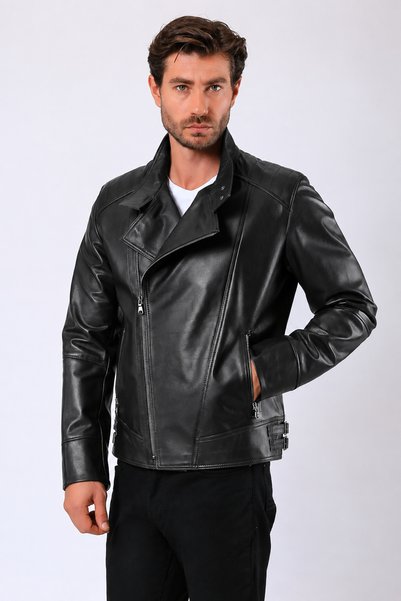 Leather Club Siyah Hakiki Deri Ceket