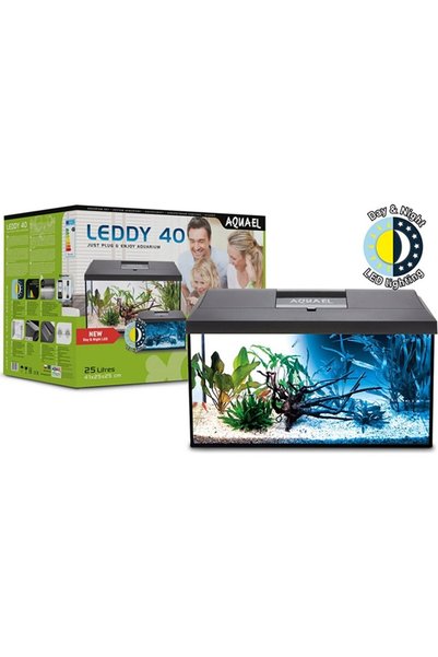 Aquael 124281 Set Leddy 40XL Black D&n 35L