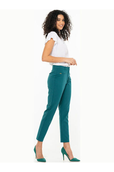 HERMOSA Pantaloni de damă Becky din material textil, conici, turcoaz 3405602983344