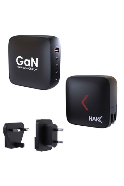 GAN 100W travel adapter 3 USB C & 1 USB A ports