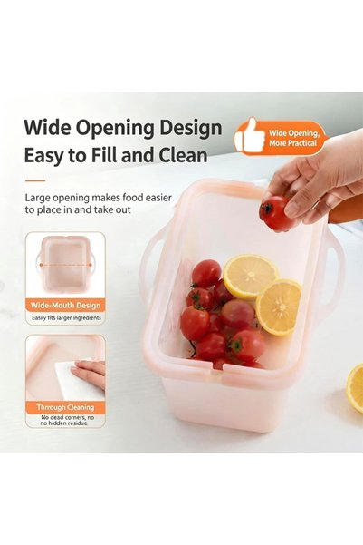 Generic Reusable Silicone Food Storage Bag, BPA-Free, Wide-Mouth, Pink