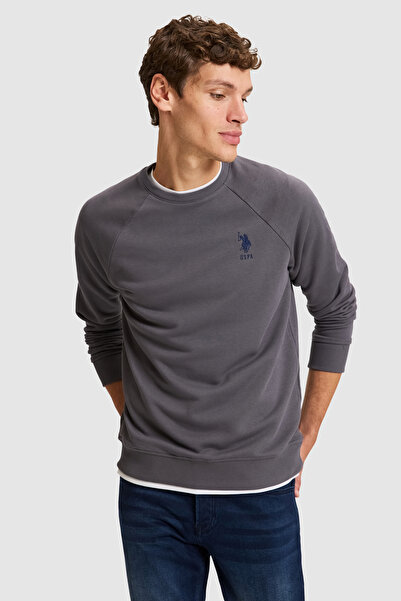 U.S. Polo Assn. سويت شيرت رجالي رمادي أساسي 50329441-VR024