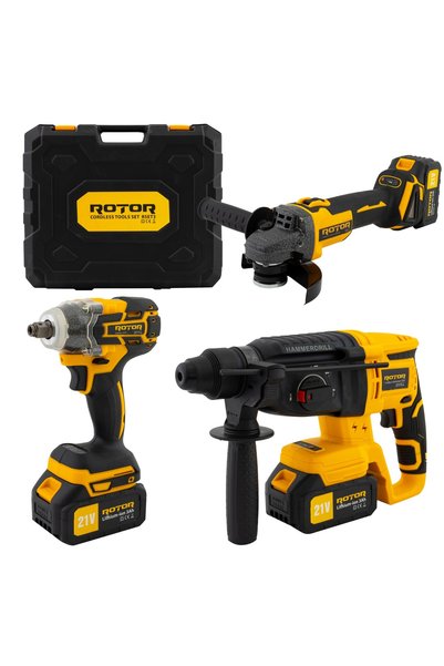 Rotor Trusa Scule 3in1 RSET3, rotopercutor polizor autofiletanta, 21V/3Ah