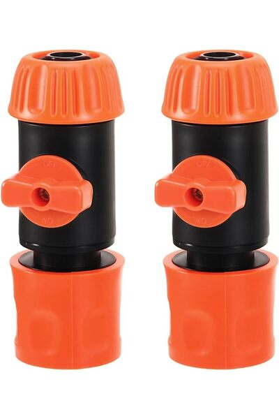 TERRIFI 2-Pack 1/2 Inch Garden Hose Connector with Regulating Valve, Leak Pro...
