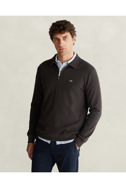 Gant Erkek Kahverengi Yarım Fermuarlı Sweatshirt