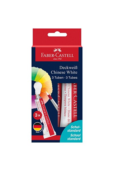 Faber Castell Temperă Albă Tub 7.5 ml Set de 3 Bucăți Faber-Castell