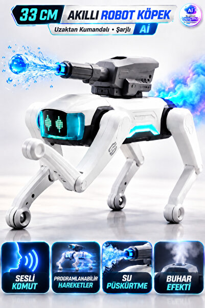YILDIRIM OYUNCAK Uzaktan Kumandalı Akıllı Robot Köpek 33cm – AI Sesli Komutlu...