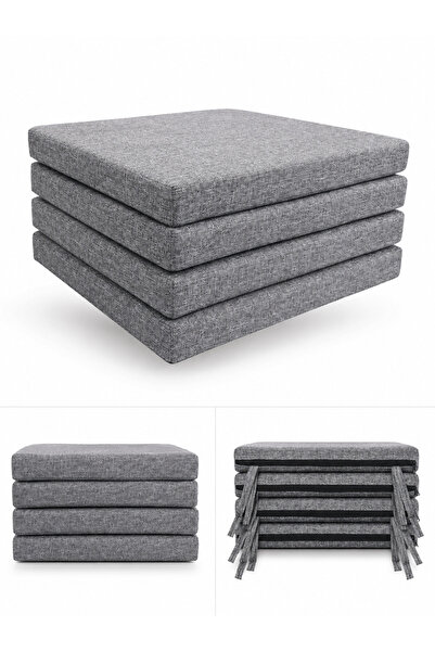 EA HOME ROYALE COMFORT 50x50x5 CM Süngerli Bağcıklı Keten Fermuarlı Sandalye&...