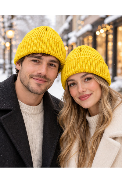 El Örgüsü Unisex Bere – Katlamalı Manşetli Kışlık Örgü Şapka