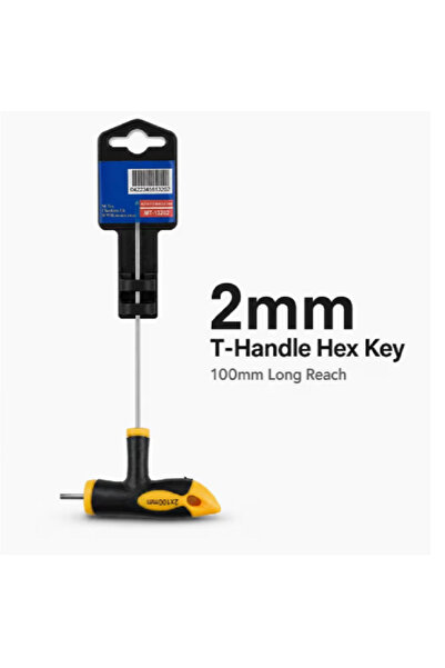 Generic Brand 2mm T-Handle Hex Key, 100mm Long Shaft Allen Wrench With Comfor...