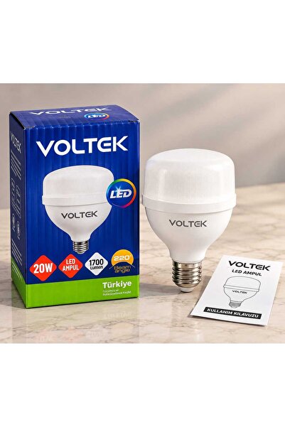 VOLTEK 20W LED Ampul 1700 Lümen 220° Geniş Işık Açısı E27 Duy – 5 Adet Ekonomik Paket