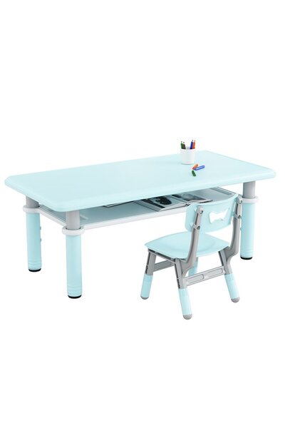 Nichiduta Set masuta si scaunel cu inaltime reglabila 60x120 cm Lift Table Mint
