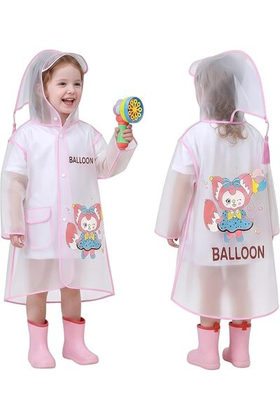 TERRIFI Kids Raincoat with Hooded Magic Hat Design for Toddlers Protective Wa...