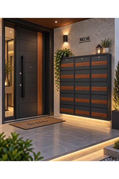 Karlı Home 5+5+5 Kilitli Antrasit Desenli 30 Çift Kapasiteli Şık Metal Ayakka...