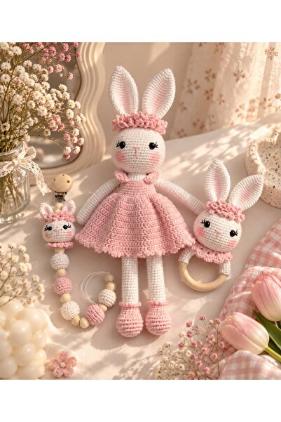 Amigurumi Çiçekli Set Yenidoğan Set