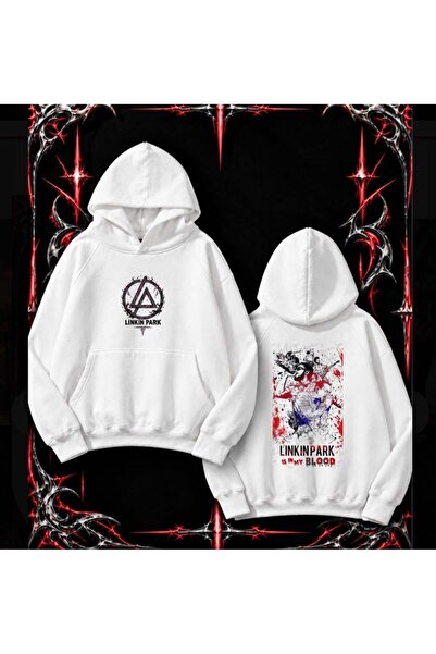 Touz Moda Nilay White Unisex Hooded Oversize Sweatshirt Hoodie
