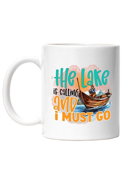 INOVATIX Personalized white mug, The lake is calling and I must go, fishing