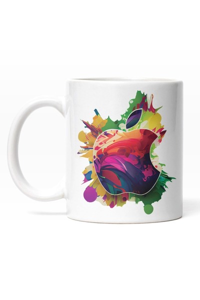 INOVATIX Personalized white mug, Still Apple symbol, Chaos, Colorful Apple, B...