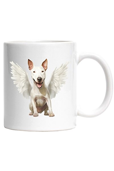 INOVATIX Personalized white mug, a happy white dog with white wings, happines...