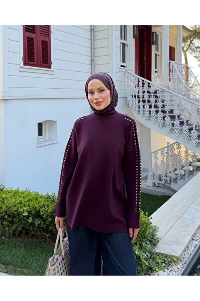 Kolu Zımbalı Yüksek Kalite Triko Kazak