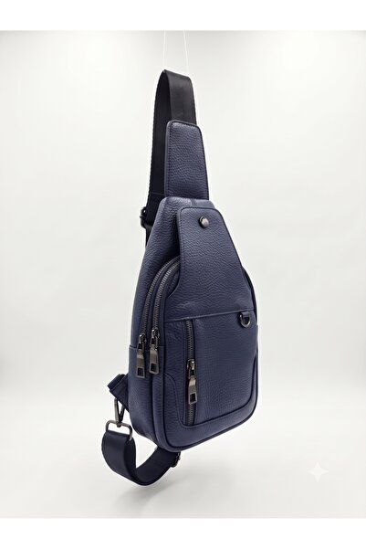Deribond Hakiki Deri Erkek Çapraz Göğüs Çantası - Çok Bölmeli Body Bag Sling Bag