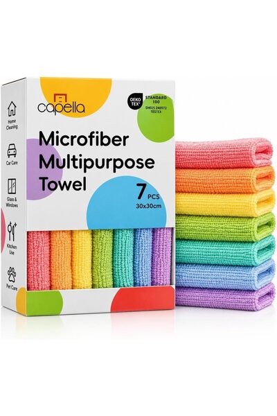 Capella Microfiber Multipurpose Towel Set of 7, 30x30 cm