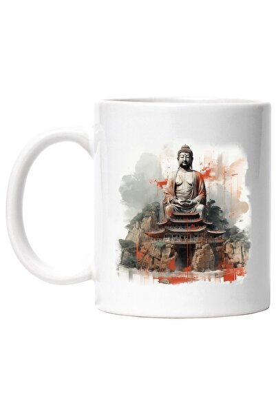INOVATIX Personalized white mug, Temple, Religion, Rocks, Trees, Statue, Budd...
