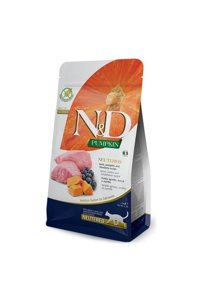 N&D 5kg Kedi Maması Kısırlaştırılmış Kuzu Etli Balkabaklı ve Yaban Mersinli P...