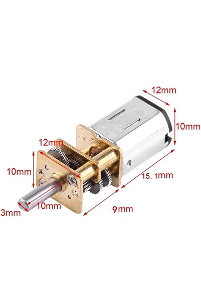 EmAyCenter N20 6V 2500 RPM Redüktörlü Mikro DC Motor Metal Dişli Mini Motor 3mm D Şaft Yüksek Devirli Robotik v