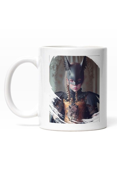 INOVATIX Cana alba personalizata,Portret Regina Carnavalului,Fata Mica Cu Mas...