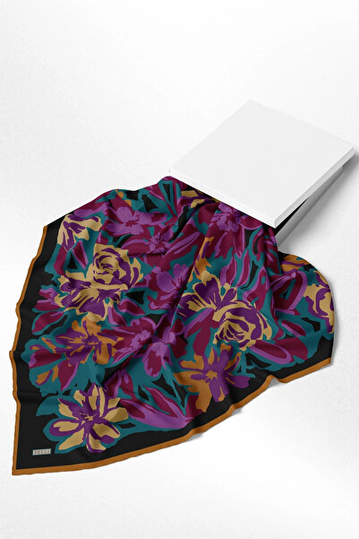 Belli Floral Patterned 100% Twill Silk Scarf 4416D