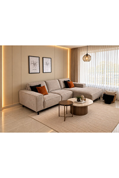 Lumira Home كنبة L زاوية مع شازلونج 200×150 سم – موديل حديث كنبة صالة ومجلس م...