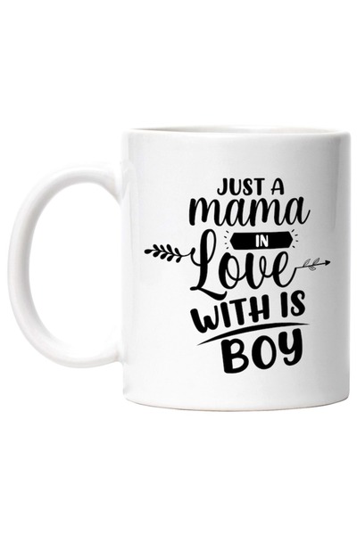 INOVATIX Personalized white mug, Just a mama in love with her boy, IN
