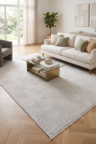 Raschel Carpet Polo Serisi İnce Dokulu Polyester Pamuk Tabanlı Modern Halı Yo...