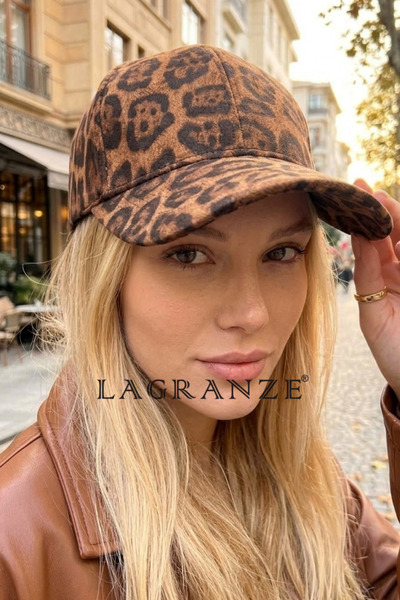 LAGRANGE Lagranze Women's Luxury Leopard Pattern Premium Hat