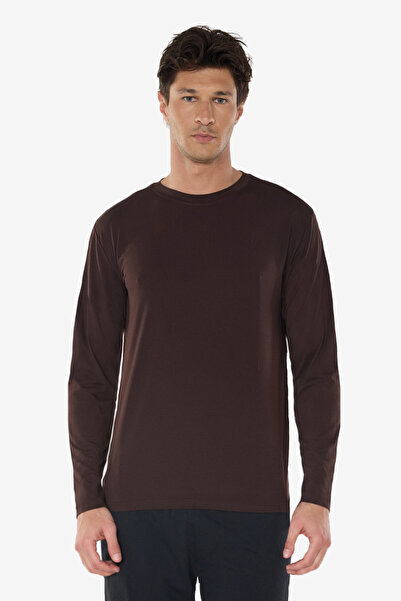 Malabadi Tricou maro pentru bărbați, cu gât turnat, din micro modal, extra mo...