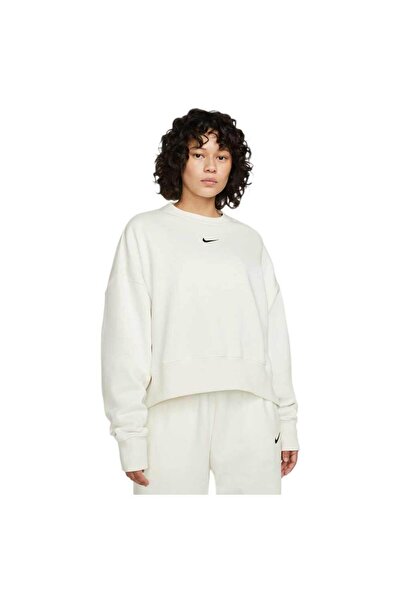 Nike Γυναικεία Αθλητικά Ενδύματα Φούτερ Φλις Φοίνικας Υπερμεγέθες με Στρογγυλ...