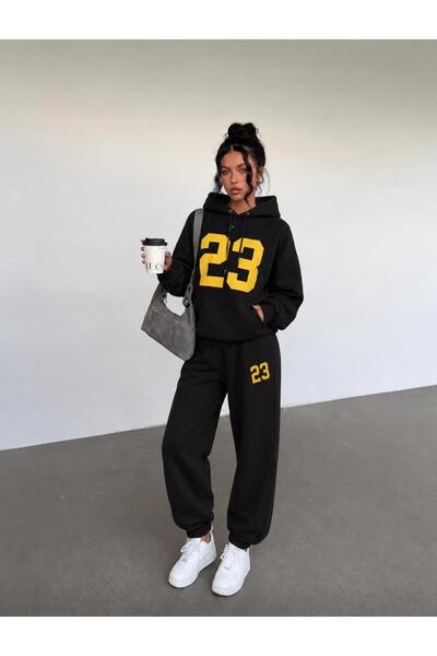 kealvi Women's 23 Printed Hooded Sweatshirt Tracksuit Set
