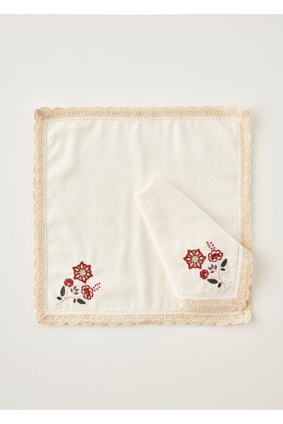 Bella Maison Grandma Kopanakili Nakışlı Peçete Ekru (40x40 cm)