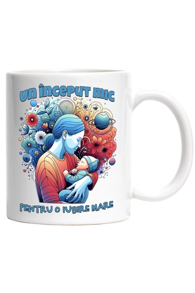 INOVATIX Personalized white mug, A small beginning for a big love, mother, ne...